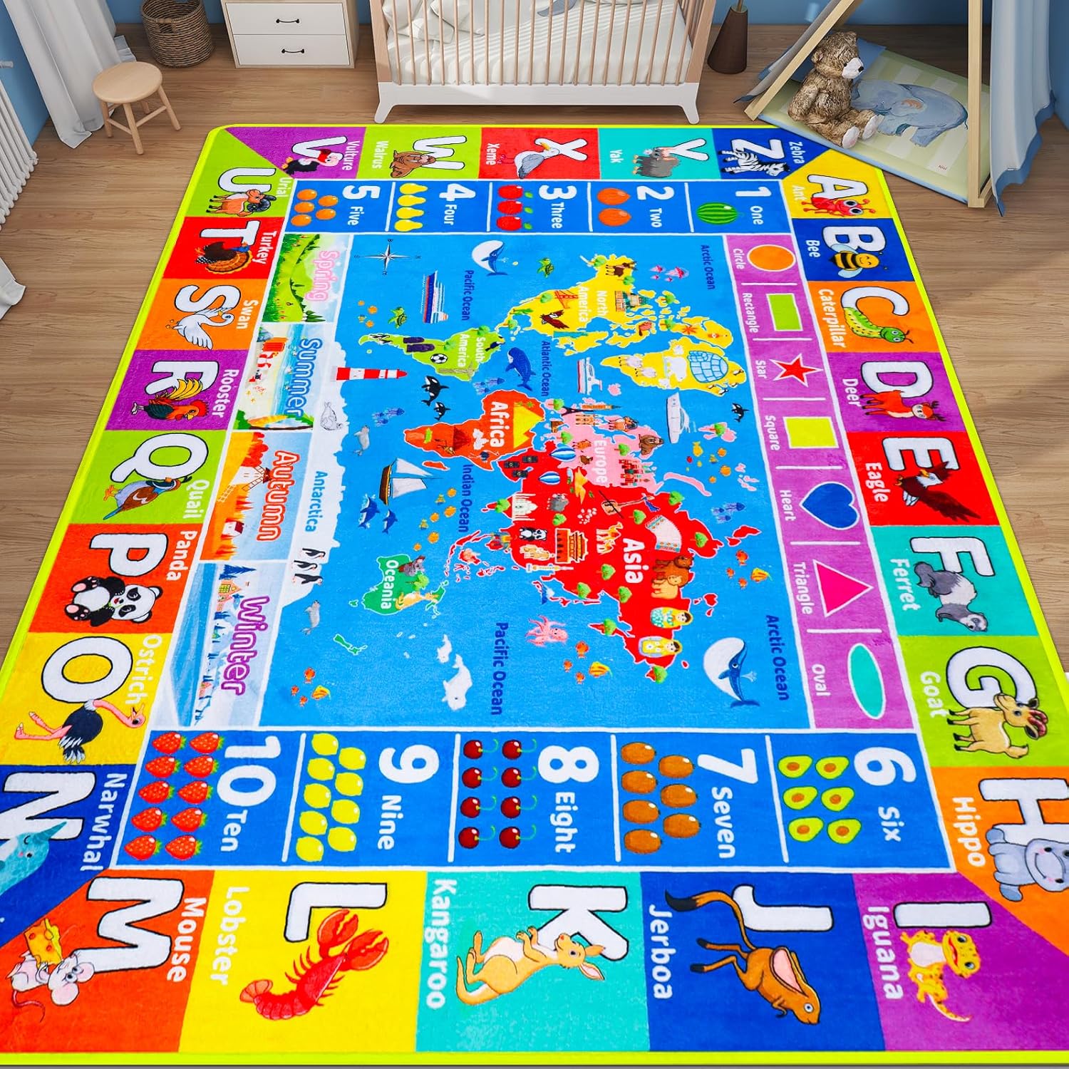 Kids Education World - Karpet Bermain Anak Motif Kartun Huruf