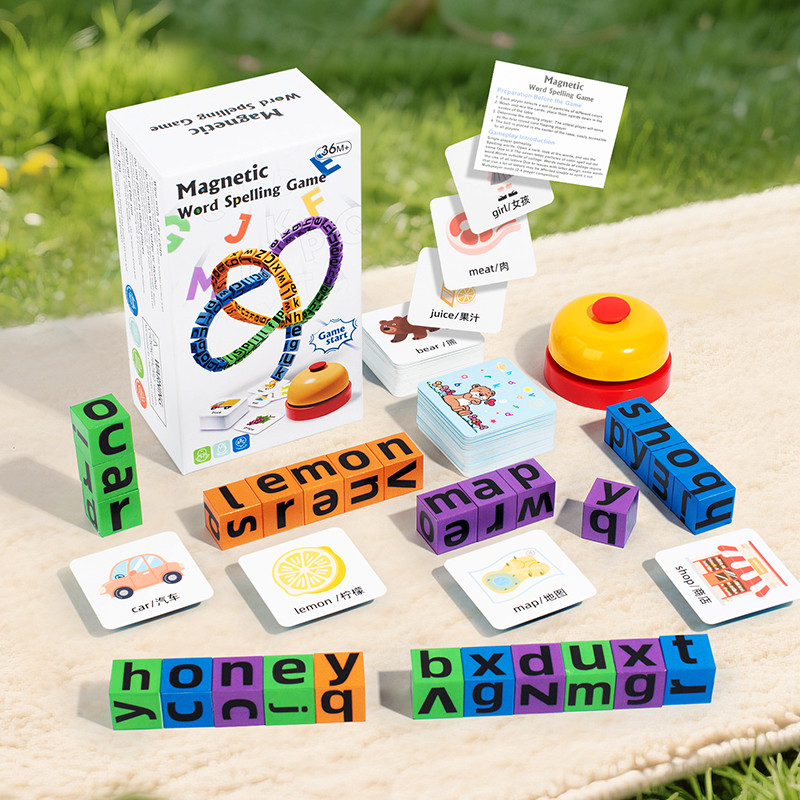 English Kids Education - 4 Pemain Anak-anak Kubus Kata Magnetik