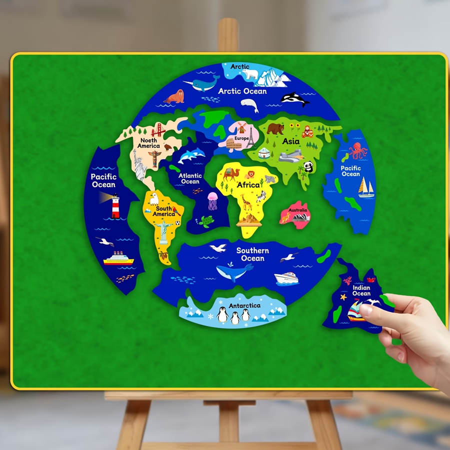 Kids Education World - Peta Dunia Anak-Anak dari Kain Felt,