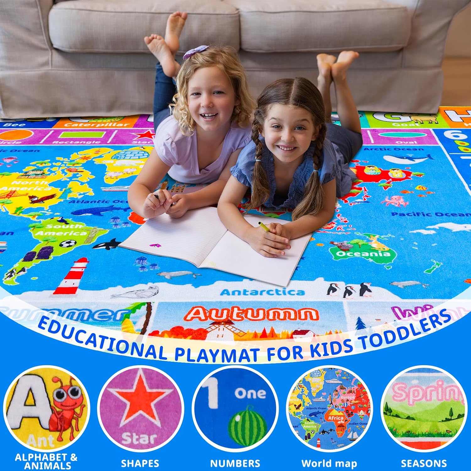 Karpet Bermain Anak Motif Kart - Kids Education World ulasan dan harga