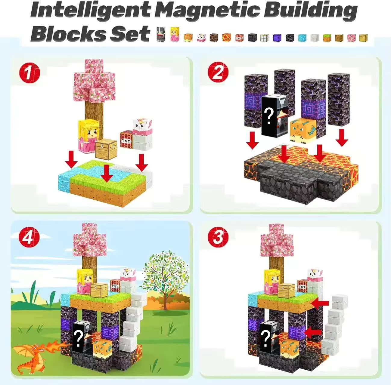 Balok Bangunan Magnetik Dunia  - Kids Education World ulasan dan harga