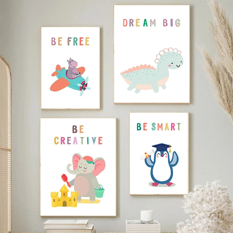 Kanvas Cetak Gambar Hewan Dind - English Kids Education ulasan dan harga